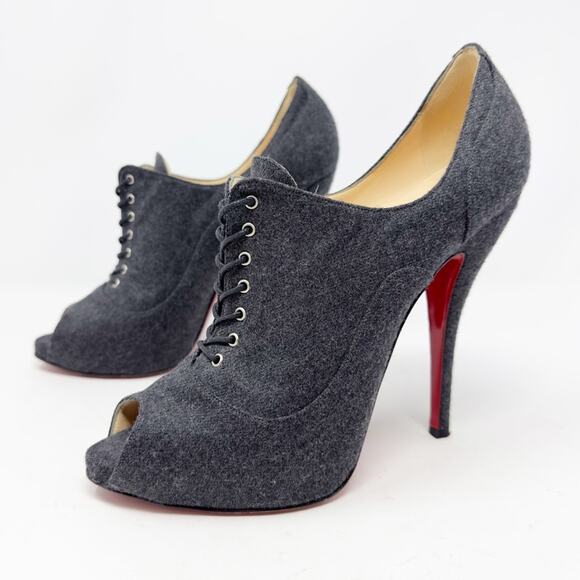 Christian Louboutin Lady Derby Flannel Ankle Boots EU 40 - Picture 1 of 10